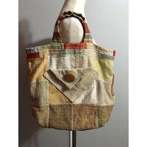 Tapestry Colorful Lined Patchwork Casual Occasion Travel Handbag Tote